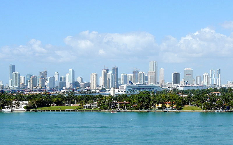 Miami skyline at sunset